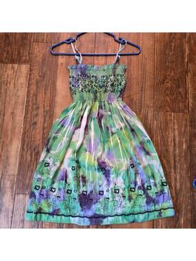 Lapis Anthropologie One Size Blue Green Sequin Summer Dress